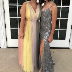 Pastel tule prom dress